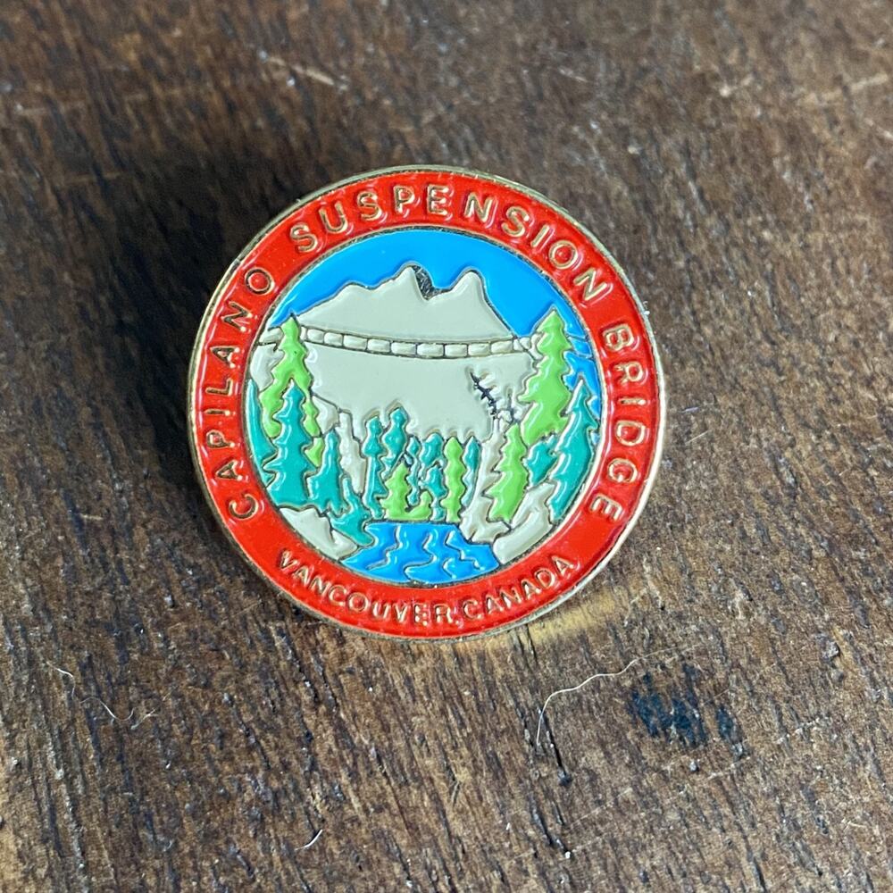 Capilano Suspension Bridge Park Travel Souvenir Lapel Hat Pin Vancouver Canada